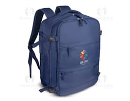 Mochila para notebook preta de couro, moderna e elegante, ideal para viagens de negócios ou lazer. Compartimento único com