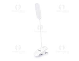 Luminária de mesa recarregável em design moderno e 3D, com botão de ligar e desligar, conexão USB para recarga, ícone digital
