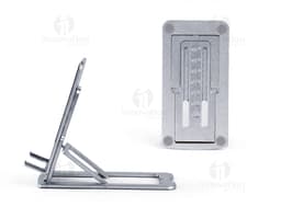 Suporte de celular em alumínio, moderno e elegante, ideal para manter seu telefone móvel conectado e visível em seu ambiente