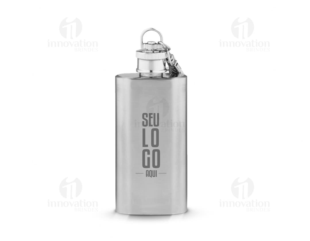 Pocket stainless steel water bottle.