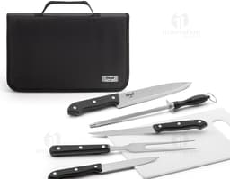 Kit churrasco em maleta de couro sintético - O companheiro perfeito para suas viagens e aventuras! Leve, prático e moderno