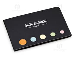 Papel de recados post it em couro sintético para organização de negócios. Ideal para armazenar dados, documentos e