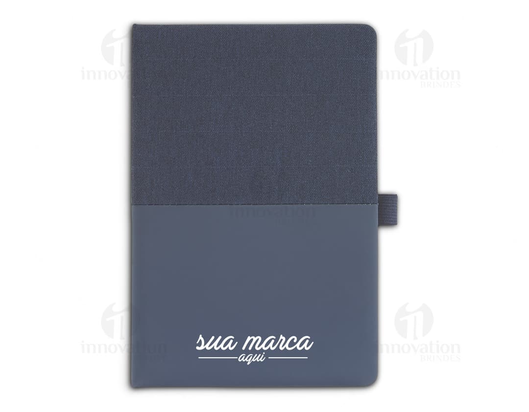 Bloco de anotações moderno e portátil de 21,3x14,3 cm para organizar suas tarefas. Feito em couro ecológico, ideal para o
