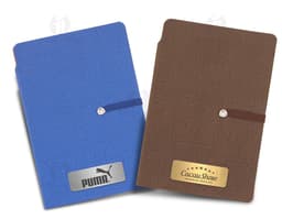 Brown leather notebook 5.7 x 3.7 inches to organize your documents and notes. Ideal for business meetings, office, or travel.