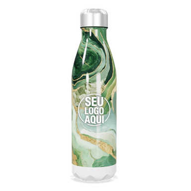 Garrafa Inox Verde Marmorizada personalizado