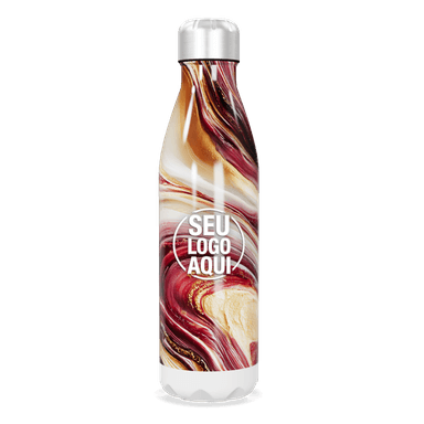 Garrafa Inox Mármore Vermelho 750ml personalizado