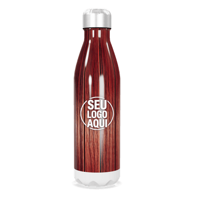 Garrafa Inox Estampa Madeira 750ml personalizado