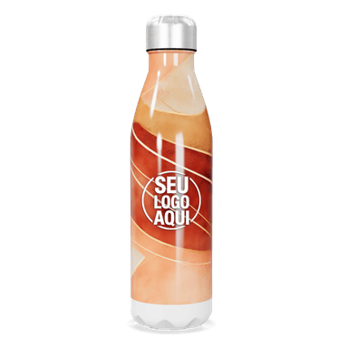 Garrafa Inox Estampa Listras Laranja personalizado