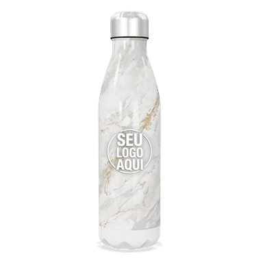 Garrafa Inox Mármore Branco 750ml personalizado