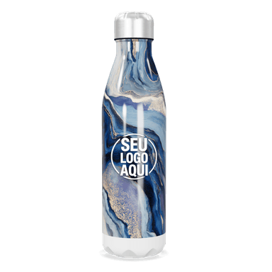 Garrafa Inox Azul Marmorizada 750ml personalizado