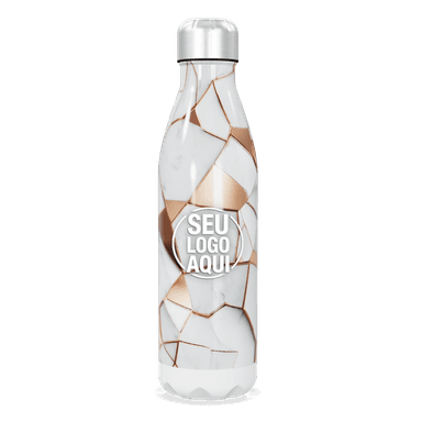 Garrafa Inox Marmorizada Com Detalhes Cobre personalizado