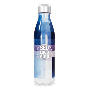 Garrafa Inox Estampa Azul E Roxa personalizado
