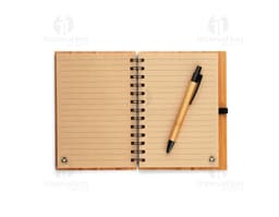 Bloco de anotações em bambu, perfeito para anotar suas ideias com estilo. Ideal para uso na escola, no trabalho ou em casa.