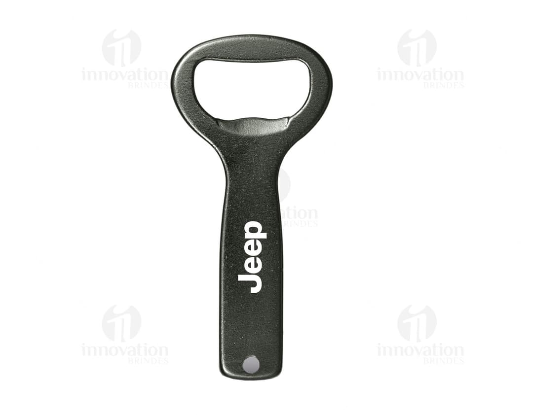 Abridor de garrafas de metal com design moderno e resistente. Perfeito para abrir suas bebidas favoritas com praticidade e