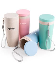 Copo Térmico Fibra de Bambu 350ml - Ideal para manter suas bebidas quentes ou frias por mais tempo. Feito de material sustentável, possuímos uma embalagem ecológica. Garanta já o seu!