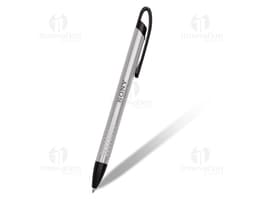Caneta semimetal preta ideal para uso em escritório, escola ou negócios. Feita de material resistente, proporciona uma