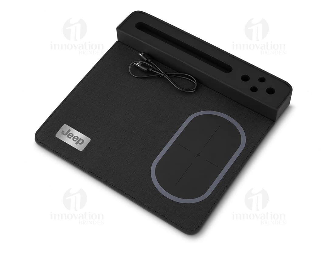 Induction charging mouse pad for a modern and tech-savvy office. Boost your productivity with this portable and wireless