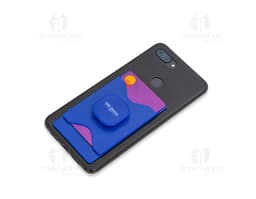 Porta cartão com suporte para celular. Ideal para quem busca praticidade no dia a dia. Feito em plástico resistente e design