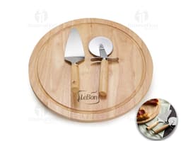 Kit Pizza de madeira vazio para utensílios de cozinha tradicionais. Conjunto retro de faca, utensílios e barril de