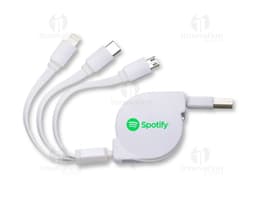 3 in 1 Retractable USB Cable - Easily connect to different devices with this practical and versatile cable. Compatible with