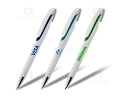 Caneta plástica esferográfica retrátil - Ideal para o seu dia a dia no escritório e na escola. Produzida em material