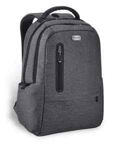 Mochila para notebook em couro preto - Ideal para viagens a negócios ou lazer. Espaçosa e moderna, com compartimentos
