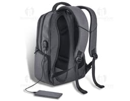 Black leather laptop backpack - Ideal for business or leisure travel. Spacious and modern, with special compartments for your