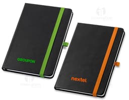 Bloco de anotações de couro preto para escritório e negócios. Perfeito para organizar seus documentos e notas. Design moderno