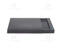 Bloco de anotações em couro preto para escritório e negócios. Ideal para organizar informações e guardar documentos. Prático