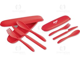 Conjunto de talheres em aço inoxidável para sua cozinha. Composto por garfo, faca, colher e espátula, este conjunto é