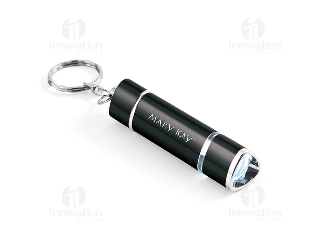 Chaveiro de metal com lanterna - Um brinde funcional e elegante para o seu negócio. Mantenha-se sempre preparado com este