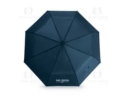 Guarda-chuva dobrável preto de alta tecnologia para proteção contra a chuva. Design 3D e cabo resistente. Compacto e leve