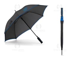 Guarda-chuva preto profissional de nylon para proteção contra a chuva. Acessório de alta qualidade com design atraente e
