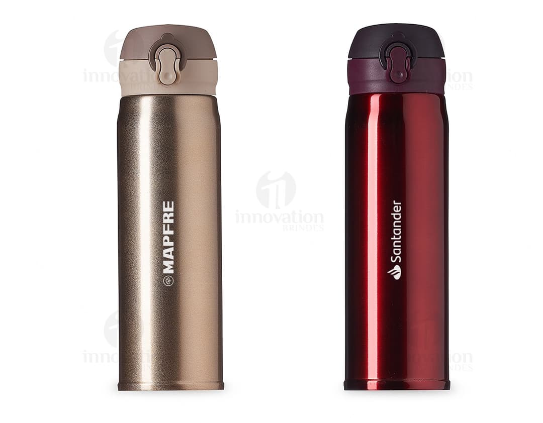 Garrafa térmica de metal 400ml: mantenha suas bebidas quentes ou geladas por horas! Feita em aço inoxidável de alta