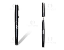 Caneta roller de metal cromado para escrita suave e elegante. Perfeita para assinaturas, escrita de textos e ilustrações em