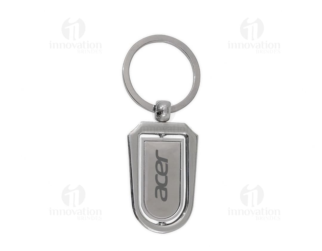 Chaveiro metal giratório - Guarde suas chaves com segurança com este chaveiro metal giratório. Feito em aço resistente