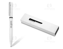 Caneta de metal elegante e durável, acompanhada de estojo prático para armazenamento. Ideal para escrita suave e confortável