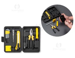 Werkzeugset 11 Teile, modern und tragbar für Ihr Geschäft. Hergestellt aus hochwertigem Leder und Kunststoff, bietet dieses