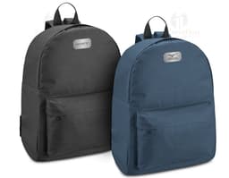 Modern black leather backpack for travel and business. Elegant and spacious, perfect for storing your belongings in style.