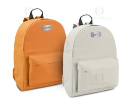 Modern black leather backpack for travel and business. Elegant and spacious, perfect for storing your belongings in style.