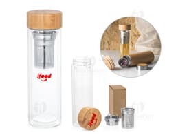 Garrafa com Infusores 490ml - Ideal para preparar suas bebidas favoritas com estilo e praticidade. Feita em metal cromado