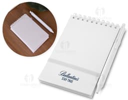Bloco de anotações com caneta para registrar suas ideias em um piscar de olhos! Perfeito para reuniões de negócios, estudos