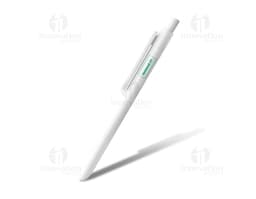 Notebook de papel em branco no escritório com uma caneta, ideal para anotações de negócios, lembretes e organização.