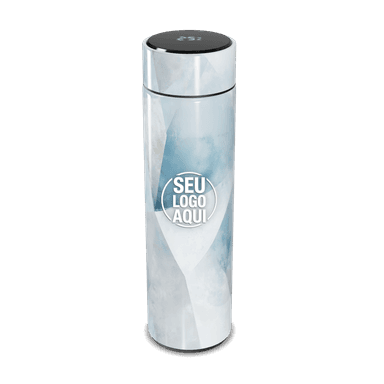 Garrafa Térmica Touch Azul Geométrico personalizado