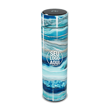 Garrafa Térmica Touch Azul Marmorizada personalizado
