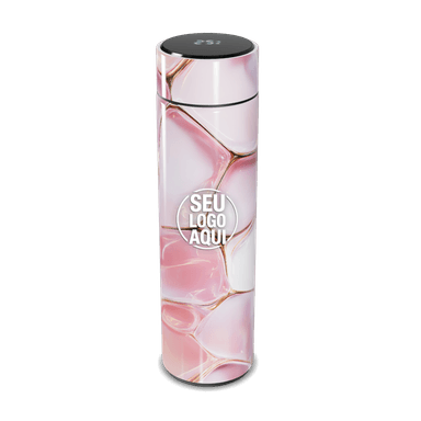 Garrafa Térmica Touch Rosa Marmorizada Aço personalizado