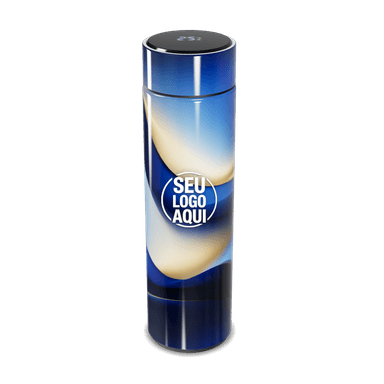 Garrafa Térmica Touch Azul Com Estampa Abstrata personalizado