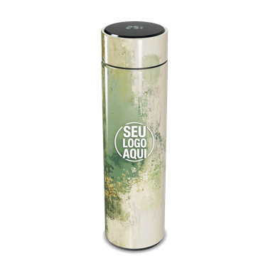 Garrafa Térmica Touch Pintura Verde Abstrata personalizado
