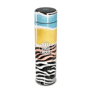 Garrafa Térmica Touch Estampa Colorida Zebrada personalizado
