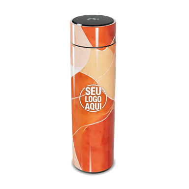 Garrafa Térmica Touch Laranja Abstrata Aço Inox personalizado